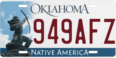 OK license plate 949AFZ