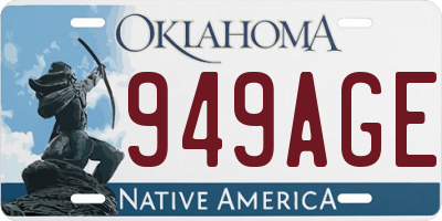 OK license plate 949AGE