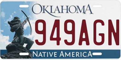 OK license plate 949AGN