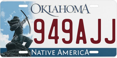 OK license plate 949AJJ