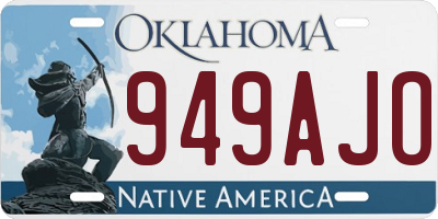 OK license plate 949AJO