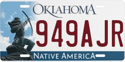 OK license plate 949AJR