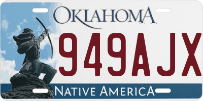 OK license plate 949AJX