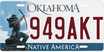 OK license plate 949AKT