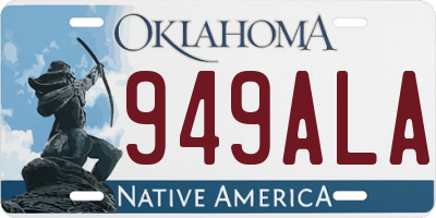 OK license plate 949ALA
