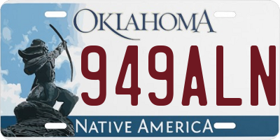 OK license plate 949ALN