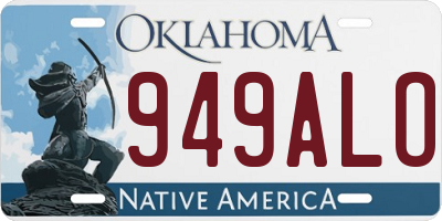 OK license plate 949ALO