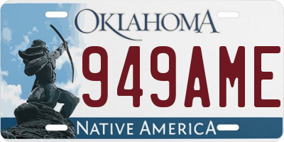 OK license plate 949AME