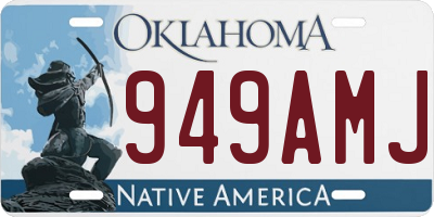 OK license plate 949AMJ