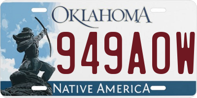 OK license plate 949AOW