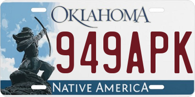 OK license plate 949APK