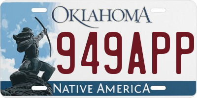 OK license plate 949APP