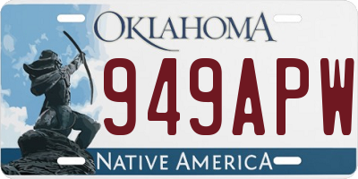 OK license plate 949APW
