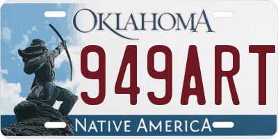 OK license plate 949ART
