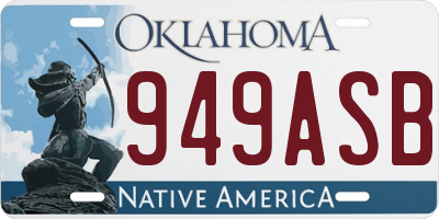 OK license plate 949ASB