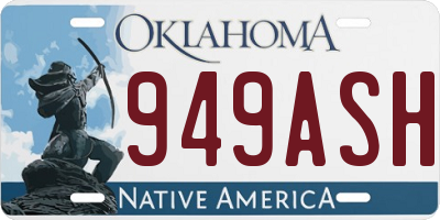 OK license plate 949ASH