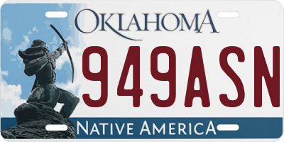OK license plate 949ASN