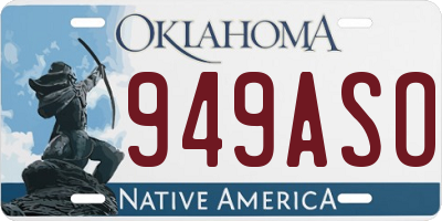 OK license plate 949ASO