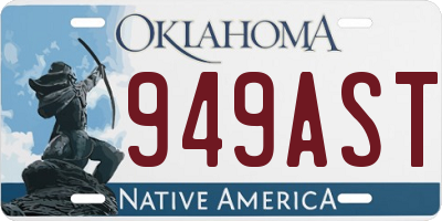 OK license plate 949AST