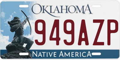 OK license plate 949AZP