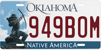OK license plate 949BOM