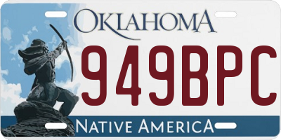OK license plate 949BPC