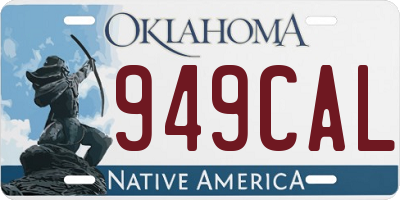 OK license plate 949CAL