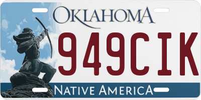 OK license plate 949CIK
