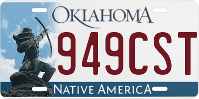 OK license plate 949CST