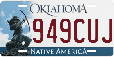 OK license plate 949CUJ