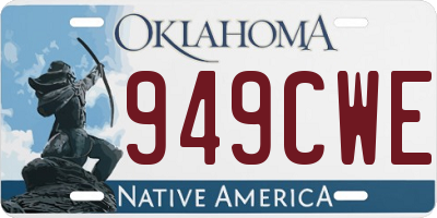 OK license plate 949CWE
