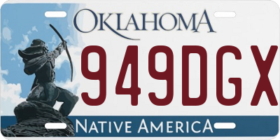 OK license plate 949DGX