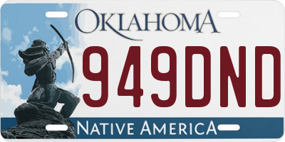 OK license plate 949DND
