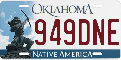 OK license plate 949DNE