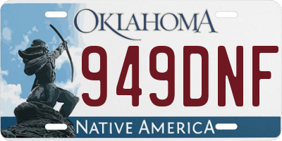 OK license plate 949DNF