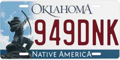 OK license plate 949DNK