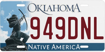 OK license plate 949DNL