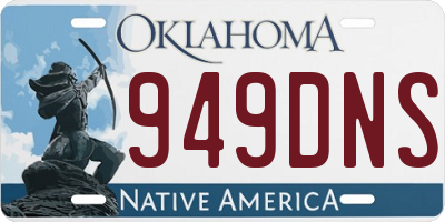 OK license plate 949DNS