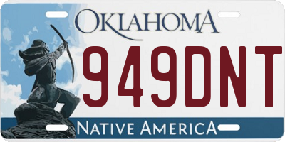 OK license plate 949DNT