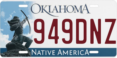 OK license plate 949DNZ