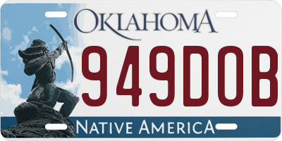 OK license plate 949DOB