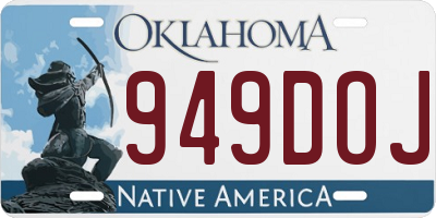 OK license plate 949DOJ