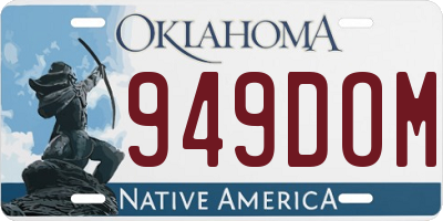 OK license plate 949DOM