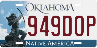 OK license plate 949DOP