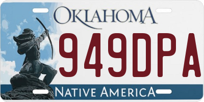 OK license plate 949DPA