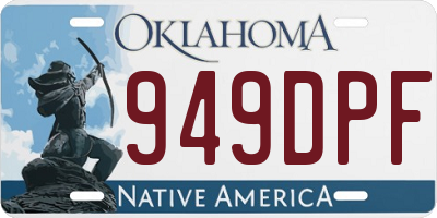 OK license plate 949DPF