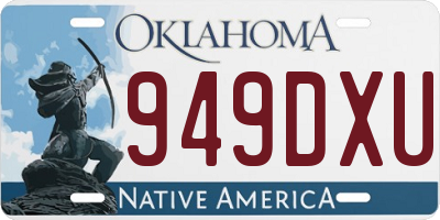 OK license plate 949DXU