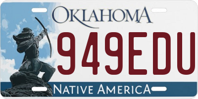 OK license plate 949EDU