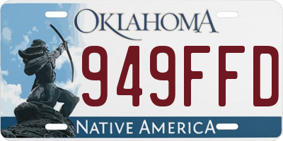 OK license plate 949FFD
