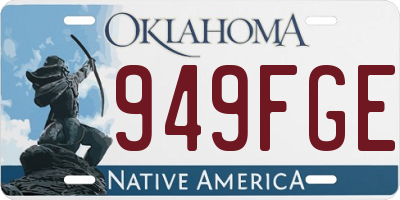 OK license plate 949FGE